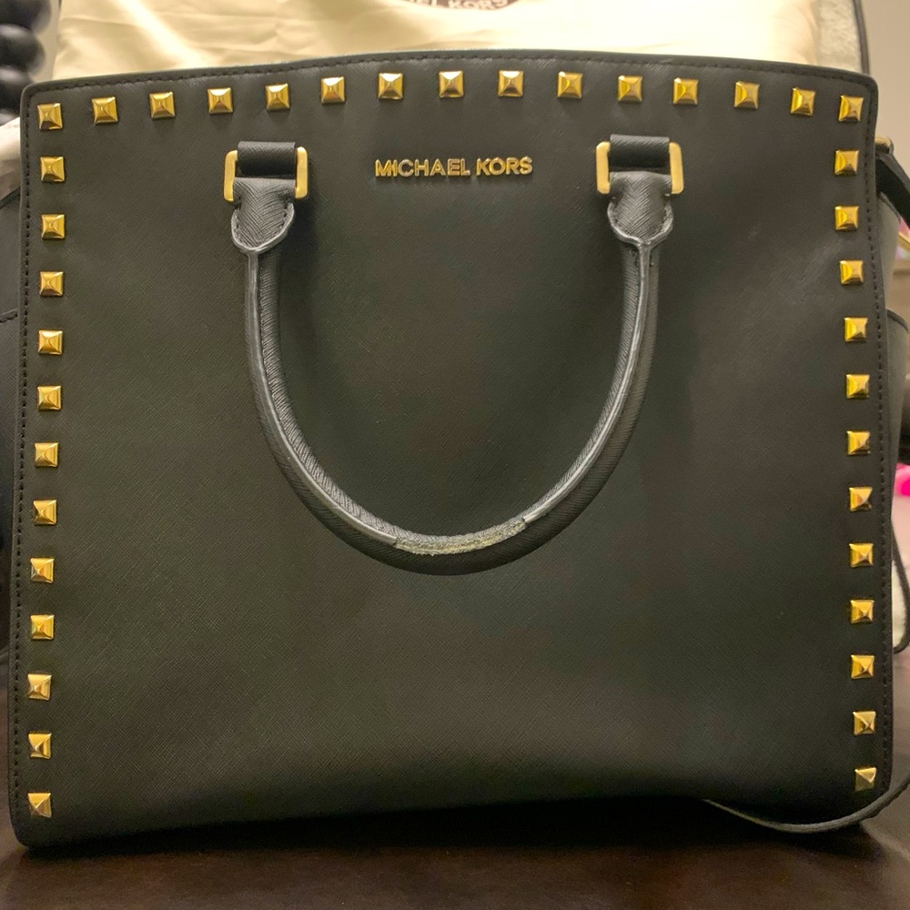 Michael Kors Black studded Hamilton large